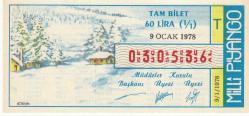 Milli Piyango Bileti 9 Ocak 1978 Tam T Harfi