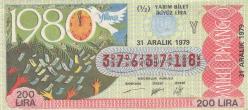 Milli Piyango Bileti 31 Aralık 1979 Yarım Y Harfi