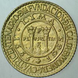PERU 10 CENTAVOS 1965 SİRKÜLASYON HATIRA-LİMA DARPHANESİ 400. YIL. HATALI BASIM-ÇİFTE DARP ERRÖR. ÇİLALTI.