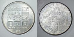 AVUSTURYA GÜMÜŞ 100 ŞİLİN 1975 HATIRA. INNSBRUCK 1976 KIŞ OLİMPİYATLARI 23.93 gr. KAPAMADA ÇİL(-)