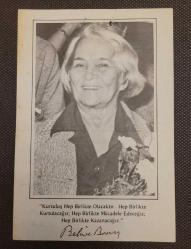 LOT.38 » BEHİCE BORAN CENAZE YAKA KAĞIDI. KOLEKSİYONLUK.