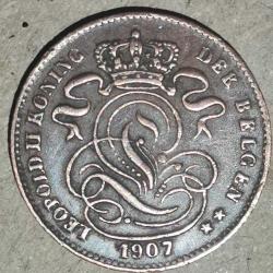 BELÇİKA 1907  25 CENT