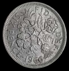 İngiltere 1966 6 Pence