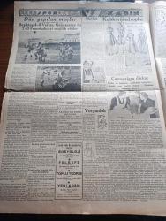 Cumhuriyet Gazetesi - 8 İkincikanun (Ocak) 1940 - prensip Muharebesi yazan Yunus Nadi Başmakale - zelzele felaketi dahiliye ve Sıhhiye vekilleri Sivas'a hareket ettiler - Erzincan'ın bugünkü hazin manzaralarından fotoğraf - Bursa ovasındaki sel - M. Kemalpaşada suların hücuma uğrayan mahallelerden biri fotoğraf - Beşiktaş 4 Vefa O - Galatasaray 2 Fenerbahçe 0 fotoğraf -  Finler Sovyet arazisinde 40 kilometre ilerlediler fotoğraf - Almanya büyük bir deniz harbi mi hazırlıyor - Dolmabahçe stadı nafia vekaleti son projeyi tasdik etti - Venedik mülakatı bitti - Japon kabinesi yakında istifaya mecbur olacak mı - İç güveysi nakleden Kemal Ragıp Yazı Dizisi - Münir Nurettin Selçuk Yarın akşam Saray sinemasında - Verdi ve aşkları filmi Sümer sinemasında - bugünkü radyo programı - milli komitelerin faaliyetleri - zelzele felaketzedeleri için Galatasaray Fenerbahçe Muhteliti oynayacak - Beşiktaş kulübü'nün sokak koşusu - Moda Kadın köşesi - Türkiye İş Bankası - çapa marka - günün bulmacası -