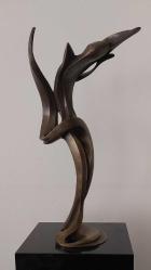 Soyut Bronz Kadın Heykeli – Sovyet Rus, 1980 Civarı, Muhteşem Patina