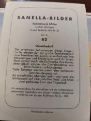 KRT147----SANELLA-BILDER AFRİKA KARTI  --KÖY VE KORUCU NO 63