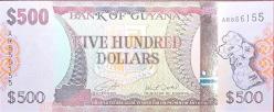 Guyana 500 Dolar ÇİL Yabancı Kağıt Para