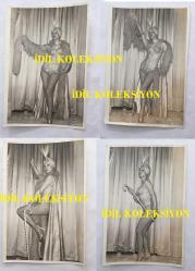 ORYANTAL-DANSÖZ PRENSES BANU'NUN ORİJİNAL 4'LÜ FOTOĞRAF SETİ - 18 x 12 cm EBADINDA - PRENSES BANU BİKİNİSİ ve ORYANTAL TARZI KOSTÜMÜYLE POZ VERİRKEN ÇEKİLMİŞ 4 FARKLI KARE