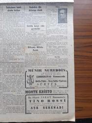 Cumhuriyet Gazetesi - 10 Ekim 1946 - iktidar bir emanettir yazan Nadir Nadi Başmakale - İngiltere'nin boğazlar için yeni notası - İngiliz notası dün size ve Sovyet Rusya'ya bildirildi - Kral Yorgi Atina'ya döndükten sonra eski Naib Damaskinos'un elini sıkıyor fotoğraf - Yunanistan'da iç harp - komünistlerin Makedonya için muhtariyet istiyorlar - Molotov'un dün söylediği nutuk - Roma'da Kanlı nümayişler - taşkışla'nın tamiri süratle ilerliyor fotoğraf - Başbakan Recep Peker Dün Ankara'ya döndü fotoğraf - yarı şaka yarı ciddi yazan Burhan Felek - genç kızlarımız neler okuyorlar Adile Ayda - İzmir'den ilk devlet yağı partisi dün geldiler - Yavuz Sultan Selim Ağlıyor yazan Feridun Fazıl Tülbentçi yazı dizisi - gerçek gazetesi davası - Türk meşhurları ansiklopedisi - Yedi lira için arkadaşını öldüren adam Yakup Korkmaz - Münir Nurettin Selçuk ve Halide Balkır tiyatrosu Çemberlitaş sinemasında - haydi çekiliyor renkli karikatür çizen Cemal Nadir - bugünkü radyo programı - Gripin