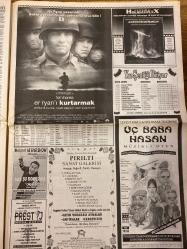 HÜRRİYET GAZETESİ DOĞUM GÜNÜ HEDİYESİ - 12 EYLÜL 1998 -TAM TAKIM 42 SAYFADIR -Monica Lewinsky-Bill Clinton-Hillary Clinton-Kenneth Starr-Oktay Ekşi-Ertuğrul Özkök  Porno roman gibi rapor-Amerikalı’nın yüzü kızardı-Raporu Kongre yayınlattı-Bu suçlamalar başkanı götürür-Düşük profilli hükümet mi-Aranan Arap gazeteci Mısır Konsolosluğu’nda-Hainin peşindeyiz-Rusya asla komünist olmayacak-Asker mektubu-Neşe Aksoy-Kaya Çilingiroğlu-Hülya Avşar-Rus asıllı Matilda-Zeynep Tatlıses-Seray Sever-Defne Samyeli-Orhan Kaynar-Toshack-Ümit Davala-Fatih Terim-Bayram Aydın-Madonna-Whitney Houston-Mariah Carey-Beastie Boys-Will Smith-Wyclef Jean-Green Day-Fiona Apple-Müjdat Gezen-Metin Akpınar-Zeki Alasya-Meltem Cumbul-Beyazıt Öztürk-Meral Okay-Mert Yılmaz  Yeni Lolita-Neşe Aksoy’dan ilginç protesto-Tatlıses’ten spora destek-Gizli nişan-Matilda değil Zeynep-Trabzon eriyor-Ligde cumartesi ateşi-Kartal’da para isyanı-Ümit Formamı istiyorum-Löw Rüştü’yü Parma’ya sakladı-Müzik dünyasının politik gecesi-Madonn