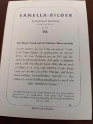 KRT148----SANELLA-BILDER AVUSTRALYA KARTI  --YENİ ZELANDA COOK DAĞI NO 96