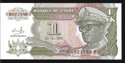 ** ZAİRE ( 1 * NOUVEAU  LİKUTA ) 1993 - ÇİL