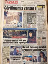 MEYDAN GAZETESİ DOĞUM GÜNÜ HEDİYESİ - 18 NİSAN 1993 -SADECE 8 SAYFADIR -TURGUT ÖZAL’I DÜN SAAT 14.30’DA KAYBETTİK-Turgut Özal-Atatürk-Akgün Tekin-Ertuğrul Akbay-Ganapathi-Kamil Turan-Barry Maguire-Cemil İpekçi-Aysel-Ertuğrul Akbay-Rahmi Turan-Reşit Ertüzün-İbrahim Özkaya-Hasan Kahraman-Suha Kunt-Bill Clinton-Sinan Döker  Türk milletinin başı sağolsun-12 gün süren uzun ve yorucu geziye Özal’ın kalbi isyan etti-Ölüme adım adım-Olay Adam-Hint fakiri Ganapathi Özal’ın bütün geleceğini bilmiş-Sporumuz babasını kaybetti-Sahalardan salonlara-Maçlar önümüzdeki hafta-Bataktan yeşil sahalara-Güneş sigortalı voleybolcularla-Sampiyonlara kucak açtı-Haltercilerin babası-Yıldızlar Özal’ın huzurunda-Üzüntü ve şaşkınlık-Futbolcular sessizliğe gömüldü-Sahada öğrenciler-Sporu çok seven siyasetçi-Bütün kanallar matem yayınında-TV yapımları Cannes’a gitti-Manço’dan ikinci dalya-Komik yarışma-Dinamit-Kırmızı koltuk-İşte Suzi-Görülmemiş vahşet-Özal’ı çok arayacağız-İstanbul’da hala PKK için silah zoruyla