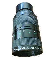 AGFA MOVEXOOM 10 üzerinde kullanılan AGFA VARIOSTAR 1:1.8/6–60 zoom lens
