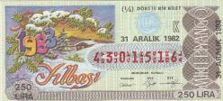 Milli Piyango Bileti 31 Aralık 1982 Çeyrek K Harfi