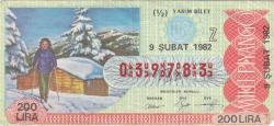 Milli Piyango Bileti 9 Şubat 1982 Yarım Z Harfi
