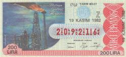 Milli Piyango Bileti 19 Kasım 1982 Yarım Z Harfi