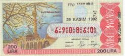 Milli Piyango Bileti 29 Kasım 1982 Yarım Z Harfi
