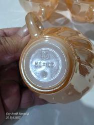 Vintage 5 li KAHVE fincanI /  Anchor Hocking MODELİ MEXİCO DAMGALI  TABAKSIZ