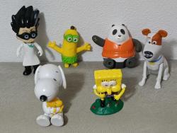 Çizgi film animasyon kahramanları karakter figür oyuncak set koleksiyon dekor tasarım hediye vintage retro nostalji hobi sünger Bob minions Snoopy vb.