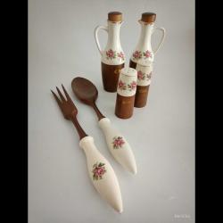 Vintage Porselen Hostess Salata Seti