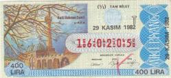 Milli Piyango Bileti 29 Kasım 1982 Tam T Harfi