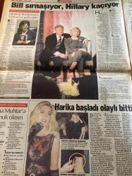 HÜRRİYET GAZETESİ DOĞUM GÜNÜ HEDİYESİ - 1 NİSAN 1999 -TAM TAKIM 30 SAYFADIR -Bill Clinton-Milosevic-Henri Hadioglu-Oktay Ekşi-Ertuğrul Özkök-Mithat Dukadinac-Celal Demirbilek-Ruşen Güven-İlhan Söyler-Alper Mert-Feldkamp-Alpay-Kerem Alışık-Hülya Avşar-Melahat Sönmez-Leyla Sönmez-Neil Armstrong-Mesude Ersan-Mustafa Kara  Rus muhripleri iniyor-Akdeniz ısınıyor-Tüm Kosova’yı kaybedersiniz-Kanlı plan-Sırp MiG’lerinin yarısı yok edildi-Ezelî dert tanıtılmıyoruz-PKK Sırp’ın safında yer aldı-Terslik mi var-Hayatım kurtuldu-Florya’da bomba paniği-Kalenin çaresi bizde-Ya yeneriz ya gideriz-Gurbetçiler fark yedi-Balic Beşiktaş maçında sahada-Feldkamp çarketti-Alpay: Fener’in hiç şansı yok-Evlilik sinyalleri-Her an kavga çıkabilir-2 milyona tırmanıyor-Onları ölüm bile ayıramadı-Şarlatan diyet sağlık bozuyor-Ay fotoğrafı için yeni sahtekârlık kanıtları  Karikatür: Güz Aral’ın karalama defteri-Melahat Sönmez-Leyla Sönmez-Fikret Hakan-Neil Armstrong-Mesude Ersan-Mustafa Kara-Savaş Ördu  Şarlatan diye