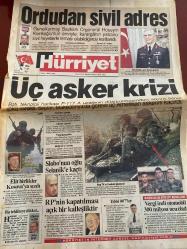 HÜRRİYET GAZETESİ DOĞUM GÜNÜ HEDİYESİ - 2 NİSAN 1999 -TAM TAKIM 32 SAYFADIR -Hüseyin Kıvrıkoğlu-Ertuğrul Özkök-Oktay Ekşi-Slobodan Milosevic-Bill Clinton-Necmettin Erbakan-Mehmet Ali-Özlem Uçar-İsmail Er-Turgay Şeren-Mustafa Denizli-Rüştü-Sergen-Yalçın-Murat Hazırlı-Bayram Aydın-Ruşen Güven-Mithat Dukadjinac  Ordudan sivil adres-Üç asker krizi-Elit birlikler Kosova’ya sızdı-Slobo’nun oğlu Selanik’e kaçtı-RP’nin kapatılması açık bir kalleşliktir-Tıbbi 007’ler-Vergi indi otomobil 300 milyon ucuzladı-Mars için yarış-Pathfinder hâlâ görevde-Türk bilim adamından BM’ye tazminat-Mehmet Ali’ye ‘Evet’ dedi-Canavara 52 kez idam-Kalli büyük oynuyor-İki maç garanti-Macı alırız başkan-Cimbom’da ikinci fire-Yabancılarda hüsran-Orlando tutunamadı-Mithat özlem giderdi - İdil Koleksiyon