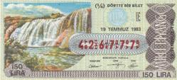 Milli Piyango Bileti 19 Temmuz 1983 Çeyrek E Harfi
