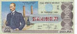 Milli Piyango Bileti 29 Temmuz 1983 Çeyrek K Harfi