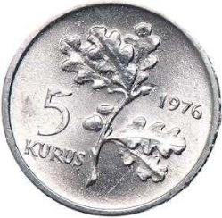 Türkiye Cumhuriyet 1976 Yılı  5 Kuruş 6526