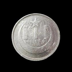 1937 1 lira KM#866 R Nadir/Rare ÇA/AU-58