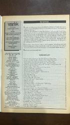 VARLIK EDİBİYAT VE SANAT DERGİSİ - SAYI: 1045 - EKİM 1994 - YAŞAR NABI NAYIR - SULHİ DÖLEK - SALAH BİRSEL - PİRAYE ŞENGEL - ENVER ERCAN - IVO ANDRIC - ZEYYAT SELİMOĞLU - FERİT AVCI - EKİN NAYIR SAĞIROĞLU - FİLİZ NAYIR DENİZTEKİN - ÜNSAL OSKAY - HASAN BÜLENT KAHRAMAN - OKTAY TAFTALI - PHILIP SCHLESINGER - TIMOTHY GARTON ASH - TOMRİS UYAR - FÜSUN AKATLI - CENGİZ BEKTAŞ - TARIK DURSUN K. - GÜVEN TURAN - İLHAN MİMAROĞLU - SİNA AKYOL - HAYDAR ERGÜLEN - SELİM İLERİ - ECE AYHAN - DİLEK DOLTAŞ - LEYLA ERBİL - ERENDİZ ATASÜ - NAZLI ERAY - OSMAN HAKAN A. - NEŞE CEHİZ - MUAMMER KARADAŞ - KEMAL ÖZER - SÜREYYA EVREN - HİDAYET KARAKUŞ - VEDAT GÜNYOL - AHMET CEMAL - NEDİM GÜRSEL - SALMAN RÜŞDÜ - ARNE RUTH - MIROSLAV HOLUB - YUSUF ÇOTUKSÖKEN - TURGAY KANTÜRK - ÖZDEMİR İNCE - HÜSEYİN YURTTAŞ - METİN CENGİZ - DÜNYA KÜRESELLEŞİRKEN TÜRKİYE VE KİMLİĞİ - AYNALAR - GECE MAVİSİ - GÖLGESİZ BİR KADIN - GÜLÜMSEYEN ANLAR - VELİ PAŞA'NIN OYNAŞI - MEVLANA'DAN MASALLAR - 20. YÜZYILDAN ÇOCUKLARA ŞİİRLER  - 64 SAYFA