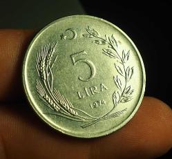 1974 TÜRKİYE 5 LİRA