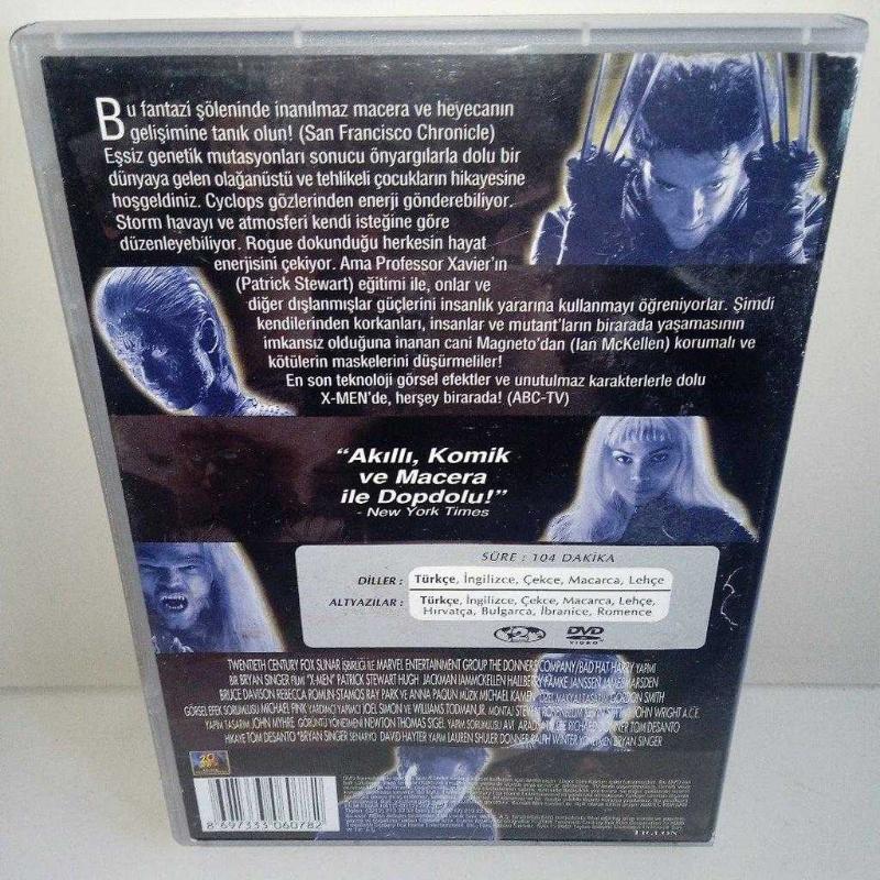Dvd X-men. Türkçe dublaj çalışmasını etkilemeyen çizikler var