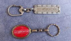ESKİLERDEN İKİ ADET AKSİGORTA ANAHTARLIK FOTOĞRAFTA GÖRÜLDÜĞÜ GİBİDİR.  KOLEKSİYONLUK NADİR