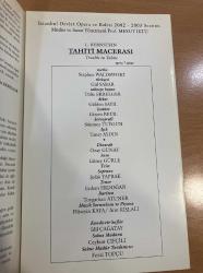 İstanbul Devlet Opera ve Balesi 2002 Tahiti Macerası L. Bernstein Synopsis Broşür
