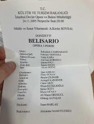 İstanbul Devlet Opera ve Balesi 2005 BELİSARİO Donizetti Synopsis Kitapçık