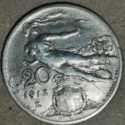 İTALYA 1912  20 CENTESİMİ