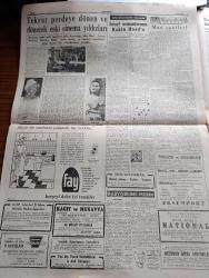 Cumhuriyet Gazetesi - 3 Ekim 1958 - Amerkan hazine bakanı Anderson Başbakan Adnan Menderes ile görüştü - Diyanet İşleri Reisi Eyüp Sabri Hayırlıoğlu Derhal Vazifesinden İstifa Etmeli - Türkiye'ye Modern Silahlar Verilecek - 25 Ağustosa Kadar Gümrüklere Gelen Mallar - Porselen Fabrikası Açıldı - Eczacıbaşı Fabrikası Bu Sene 3600 Ton Sofra Takımı Ve Sıhhi Malzeme İmal Edecek - Kur'an-ı Kerim'in Latin Alfabesiyle Yazılması - Batık Dumlupınar Denizaltısı'na Dün Halat Takılamadı fotoğraf - İlk Kadın Jet Pilotumuz Leman Bozkurt Vazife Başında  - Osmanlı Donanmasının Tarihinde Karanlık Sayfalar Yazan Cemalettin Saraçoğlu Yazı Dizisi - Küba'ya Tayin Edilen İlk Türk Büyükelçisi Nureddin Pınar - Tekrar Perdeye Dönen ve Dönecek Eski Sinema Yıldızları Greta Garbo  Marika Rökk fotoğraflar - İsrail Ormanlarının Robin Hood'u Derleyen M. Kenan Kan Yazı Dizisi - Maliye Bakanı Hasan Polatkan Yeni Delhi'ye Hareket Etti - Galatasaray Beyoğluspor'u farklı Yendi - 100.000 kişilik stadın arsası alınamıyor