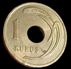 1948 Delikli 1 Kuruş Çil