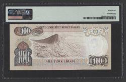 1970 PMG sertifikalı 6. emisyon 100 Türk Lirası P189b  ÇİL 64