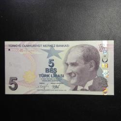9. EMİSYON 5 TÜRK LİRASI F 245 020000 ÇİL ( GÜZEL NO ) TCM 5823