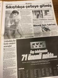 HÜRRİYET GAZETESİ DOĞUM GÜNÜ HEDİYESİ - 11 MAYIS 1999 -TAM TAKIM 44 SAYFADIR -Merve Kavakçı-Sibel Can-Ertuğrul Özkök-Oral Çalışlar-Vehbi Hatipoğlu-Erbakan-Atatürk-Mehmet Ayan-Alpay Fevzi-Süleyman Seba-Ricky Martin-Madonna-Sertab Erener-Turgay Şeren-Ziya Şengül-Bayram Aydın-Alper Mert-Sadi Kemal Yaşar-Okan-Korkut Göze-Vedat Okyar-İlhan Söyler-Halil Özkan-Bülent Tuncay-Yılmaz Vural-Murat Ilgaz-Muhittin Boşat-Aygün-A. İbrahim-Bülent Tuncay-Orhan Kaynar-Şükran Soner-Selim Gökhan-Saim Bozer-Seher Akkoç-Mehmet Yavuz-Talat Asal-Fu Çelik-Cengiz Çelik  İran Kaşıyor-Sibel Can’a gözaltı-Viagra bugün piyasada-Horlayanlar kaza yapıyor-Sanki yalancımız az idi-Tecavüzcü yakalandı-FP’li vekilin bayan arkadaşı dinlenmiş-İki DHKP-C’liye örgüt infazı-Yüce Divan manevrası-Bavulu alıp gidecektim-Alpay’ın bonservisi 3 trilyon-NBA’de müthiş düello Lakers’ın-Ricky Martin ’99-Okan’a üç çengel-Sergen’e 12.5 milyon dolar-3’üncü zafere 3 kaldı-Sıkıştıkça çeteye gitmiş-Ekinci: Dinleten önemli-Böceği ben taktım-Tel