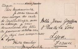 Osmanlı 1911 Pera Grand Rue Damgalı ve 20 Para Önden Pullu Fransa Lyon'a Gönderilmiş Kartpostal.