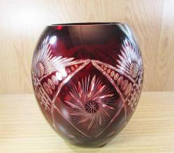 ViNTaGe ÇEKOSLOVAK BOHEM KRİSTAL CaM KÜP VAZO....