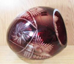 ViNTaGe ÇEKOSLOVAK BOHEM KRİSTAL CaM KÜP VAZO....