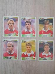 Panini Euro 96 ingiltere avrupa şampiyonası 1996 Danimarka çıkartma stickers LAUDRUP , HELVEG , NIELSEN ,