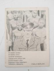 KARDELEN A.Ş. SB 153 / ''Pablo Neruda şiiri'' Siyah Beyaz, Çizim KARTPOSTAL  - 10/14.5 cm.