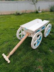 dekoratif bahçe çiçeklik at arabası